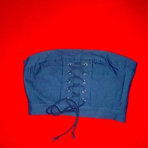 Fashion Nova Navy Blue Tube Top